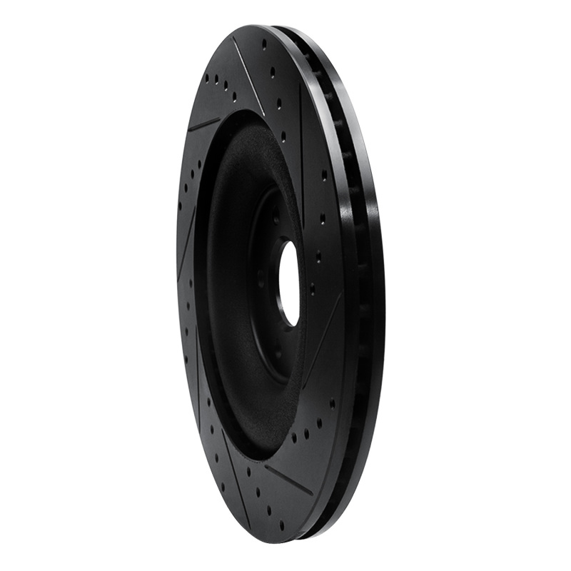 Picture of R1 10-24 Jaguar XFR Rear Left Drilled & Slotted Black Brake Rotor