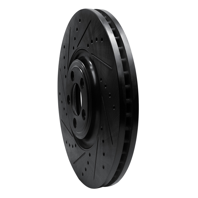 Picture of R1 10-24 Jaguar XF Front Left Drilled & Slotted Black Brake Rotor