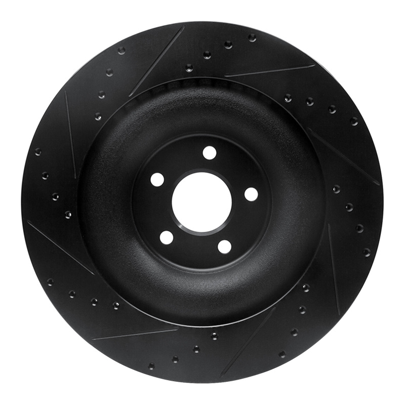 Picture of R1 10-24 Jaguar XFR-S Rear Right Drilled & Slotted Black Brake Rotor