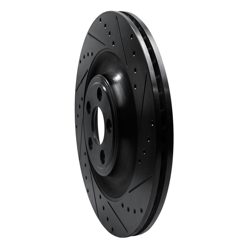 Picture of R1 10-24 Jaguar XFR-S Rear Right Drilled & Slotted Black Brake Rotor