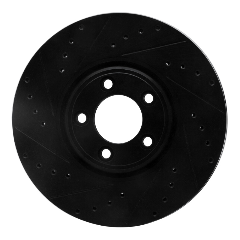 Picture of R1 03-05 Jaguar S-Type Front Left Drilled & Slotted Black Brake Rotor