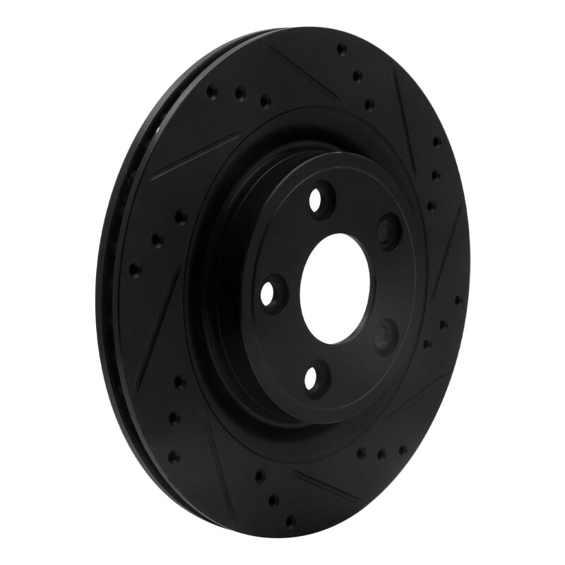 Picture of R1 06-08 Jaguar S-Type Rear Right Drilled & Slotted Black Brake Rotor