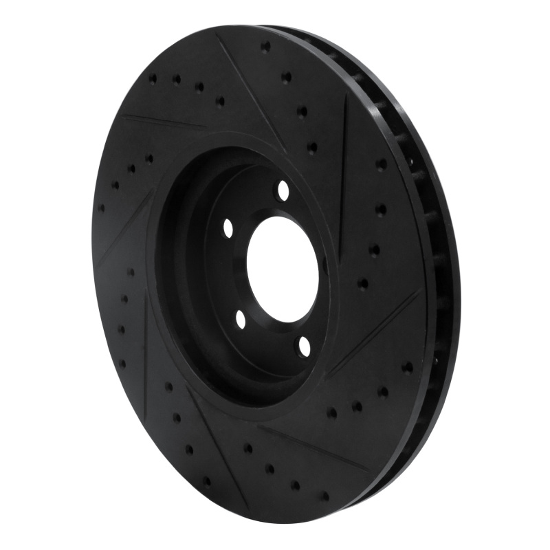 Picture of R1 03-05 Jaguar S-Type Front Left Drilled & Slotted Black Brake Rotor