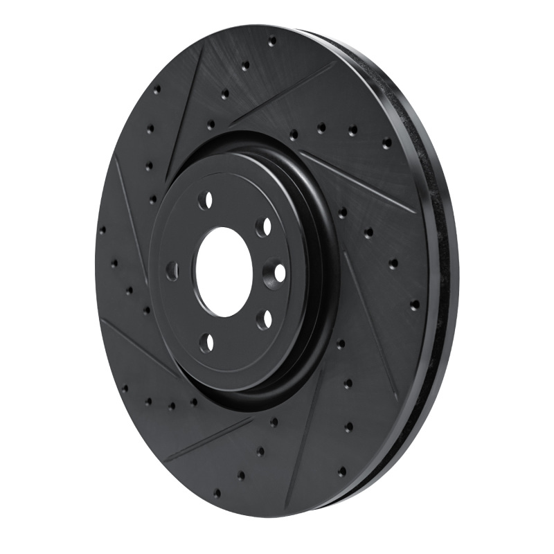 Picture of R1 16-24 Jaguar XF Front Left Drilled & Slotted Black Brake Rotor
