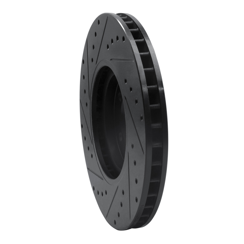 Picture of R1 03-05 Jaguar Vanden Plas Front Right Drilled & Slotted Black Brake Rotor