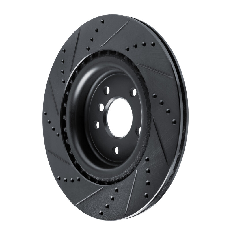 Picture of R1 16-24 Jaguar XF Rear Right Drilled & Slotted Black Brake Rotor