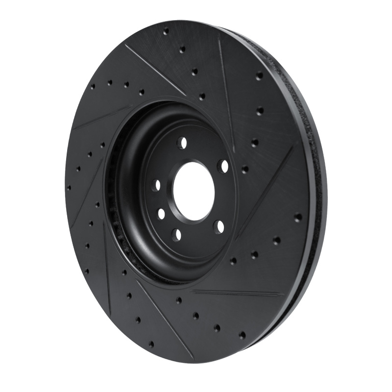Picture of R1 16-24 Jaguar XF Front Left Drilled & Slotted Black Brake Rotor
