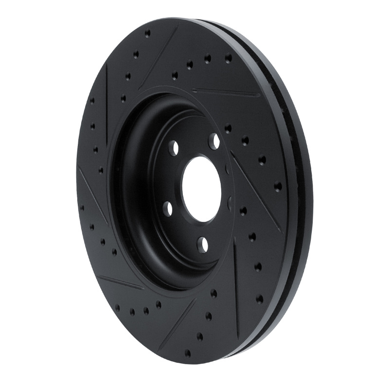 Picture of R1 17-19 Jaguar F-Pace Front Right Drilled & Slotted Black Brake Rotor