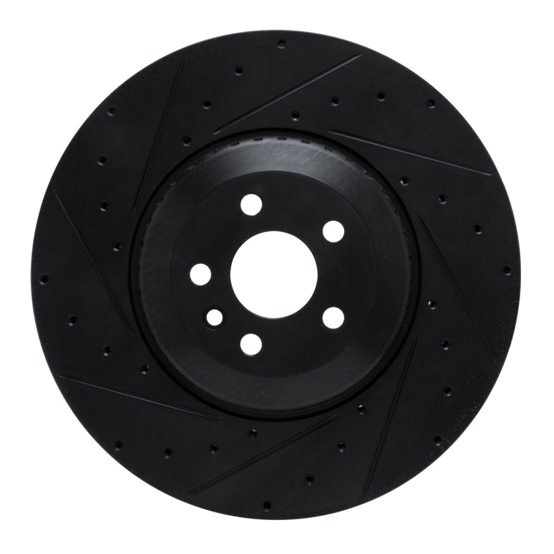 Picture of R1 21-25 Jaguar F-Pace Front Left Drilled & Slotted Black Brake Rotor
