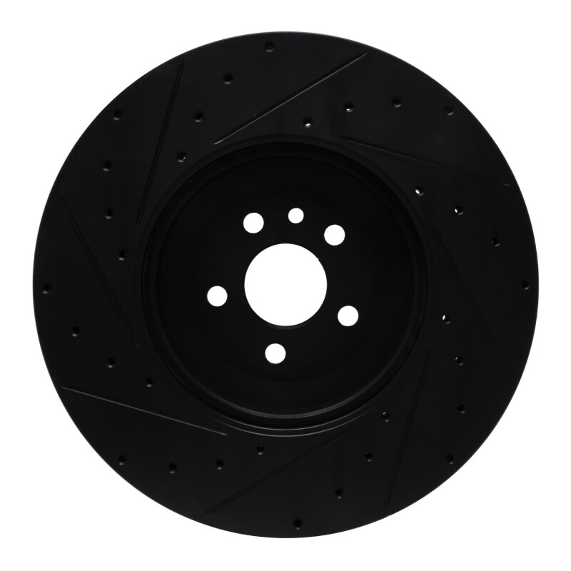 Picture of R1 21-25 Jaguar F-Pace Front Right Drilled & Slotted Black Brake Rotor