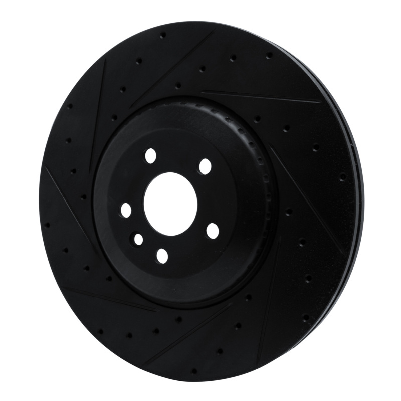 Picture of R1 21-25 Jaguar F-Pace Front Left Drilled & Slotted Black Brake Rotor