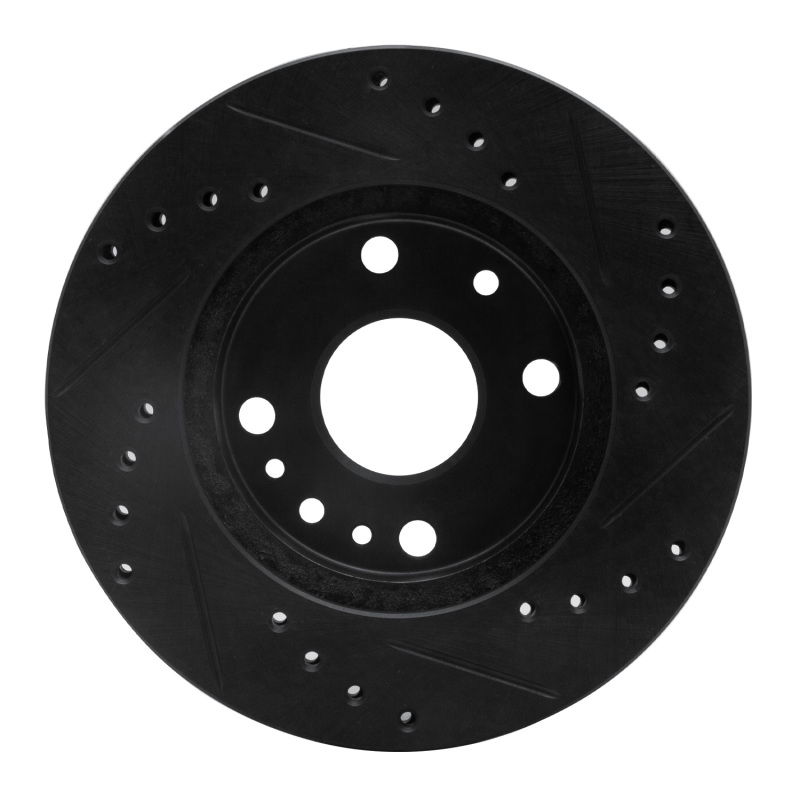 Picture of R1 94-02 Ford ASPIRE Front Left Drilled & Slotted Black Brake Rotor