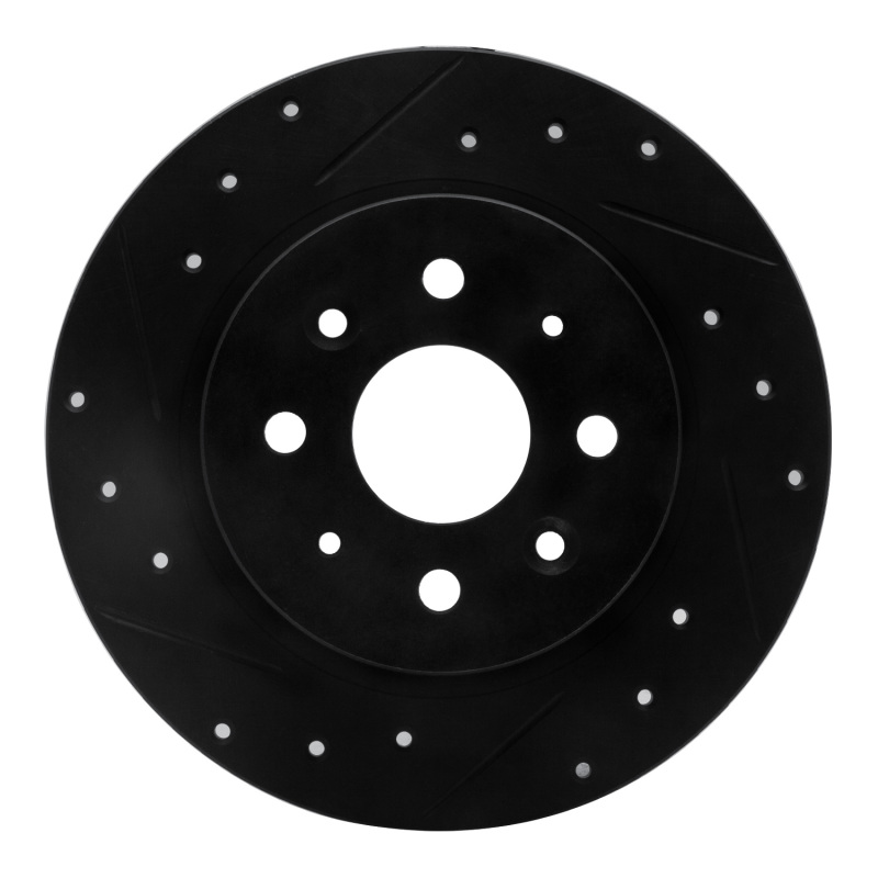 Picture of R1 98-03 Kia Sephia Rear Left Drilled & Slotted Black Brake Rotor