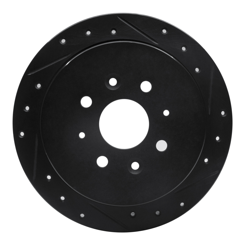 Picture of R1 95-97 Kia Sephia Rear Right Drilled & Slotted Black Brake Rotor