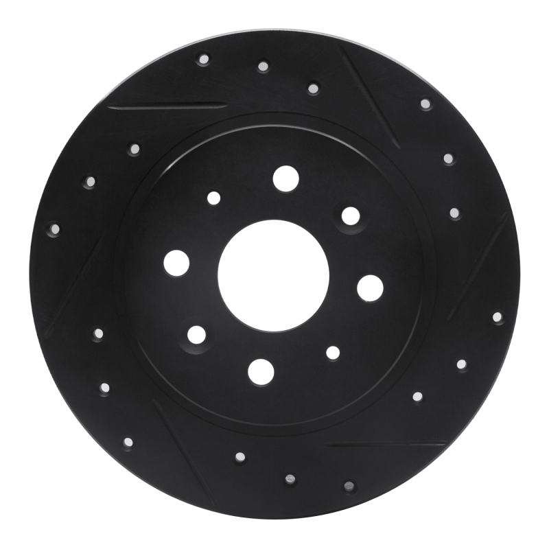 Picture of R1 98-03 Kia Sephia Rear Right Drilled & Slotted Black Brake Rotor