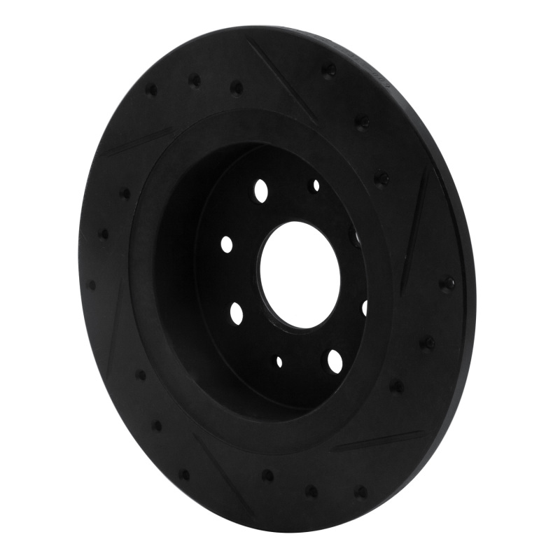 Picture of R1 98-03 Kia Sephia Rear Left Drilled & Slotted Black Brake Rotor