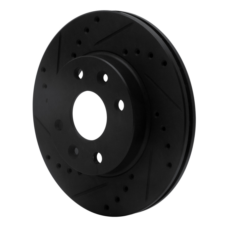 Picture of R1 94-00 Kia Spectra Front Left Drilled & Slotted Black Brake Rotor