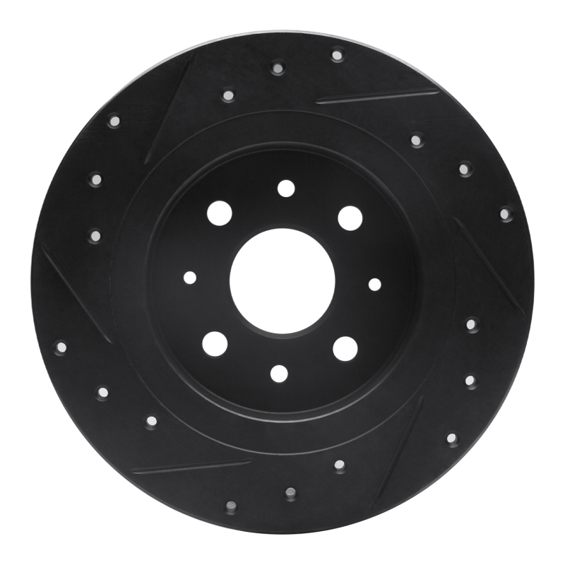 Picture of R1 98-03 Kia Sephia Rear Right Drilled & Slotted Black Brake Rotor