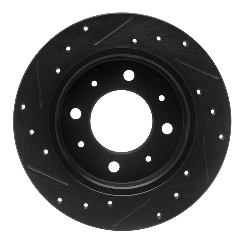Picture of R1 04-09 Kia Spectra Rear Right Drilled & Slotted Black Brake Rotor