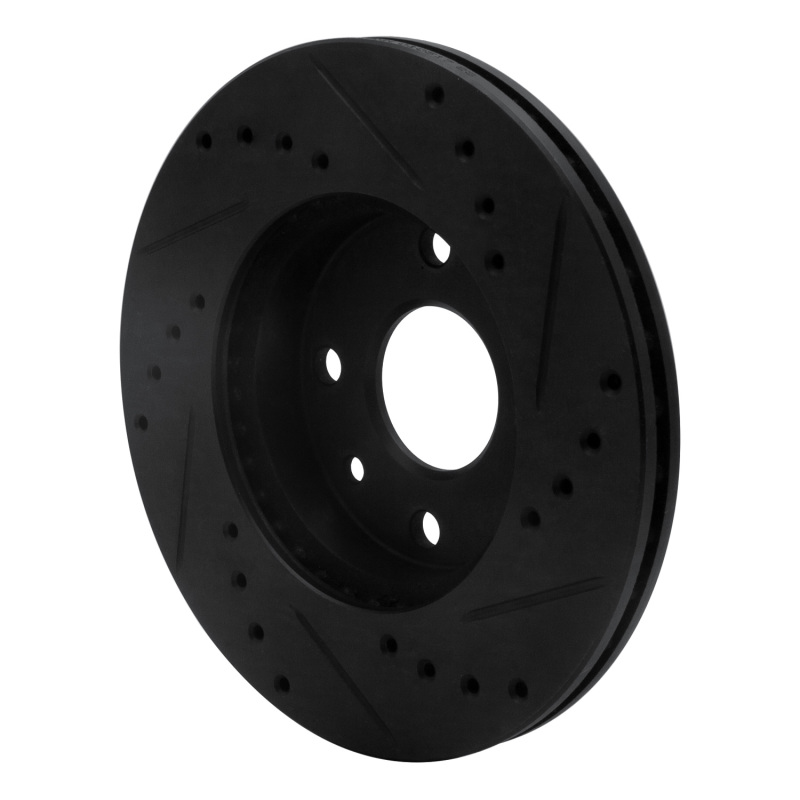Picture of R1 94-00 Kia Spectra Front Left Drilled & Slotted Black Brake Rotor