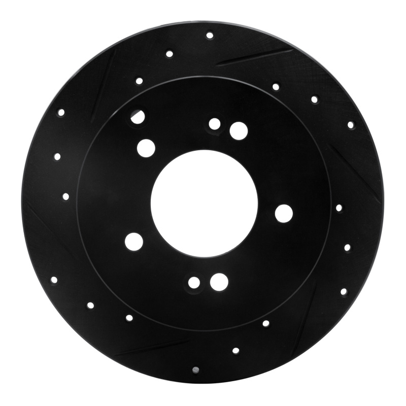 Picture of R1 07-12 Kia Rondo (USA) Rear Left Drilled & Slotted Black Brake Rotor