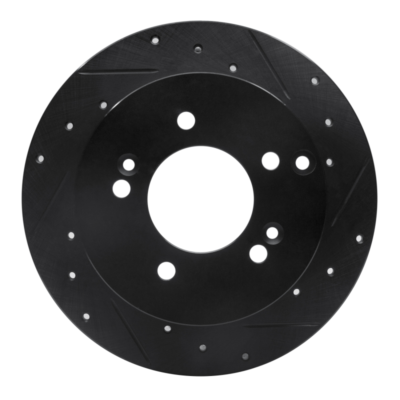 Picture of R1 07-12 Kia Rondo (Canada) Rear Right Drilled & Slotted Black Brake Rotor