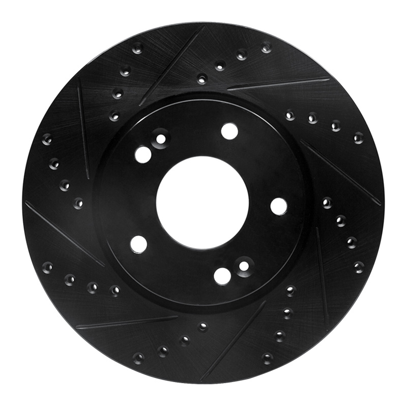 Picture of R1 10-13 Kia Forte Front Left Drilled & Slotted Black Brake Rotor