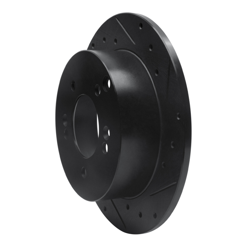 Picture of R1 07-12 Kia Rondo (Canada) Rear Right Drilled & Slotted Black Brake Rotor