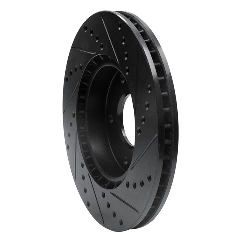 Picture of R1 10-13 Kia Forte Front Left Drilled & Slotted Black Brake Rotor