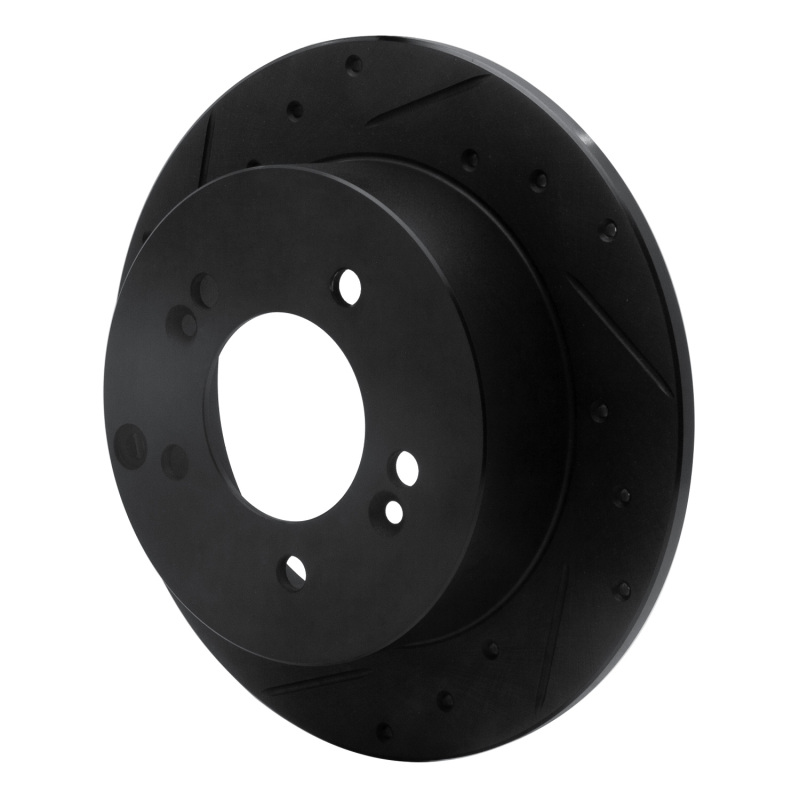 Picture of R1 07-12 Kia Rondo (USA) Rear Left Drilled & Slotted Black Brake Rotor