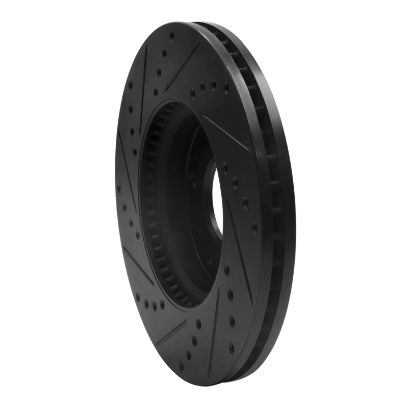 Picture of R1 07-10 Kia Rondo (Canada) Front Right Drilled & Slotted Black Brake Rotor