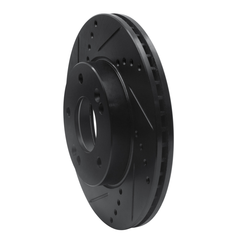 Picture of R1 10-11 Kia Soul Front Left Drilled & Slotted Black Brake Rotor