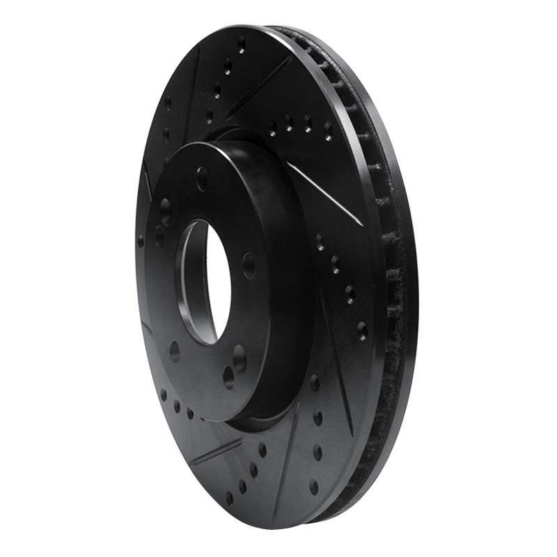 Picture of R1 10-13 Kia Forte Front Left Drilled & Slotted Black Brake Rotor