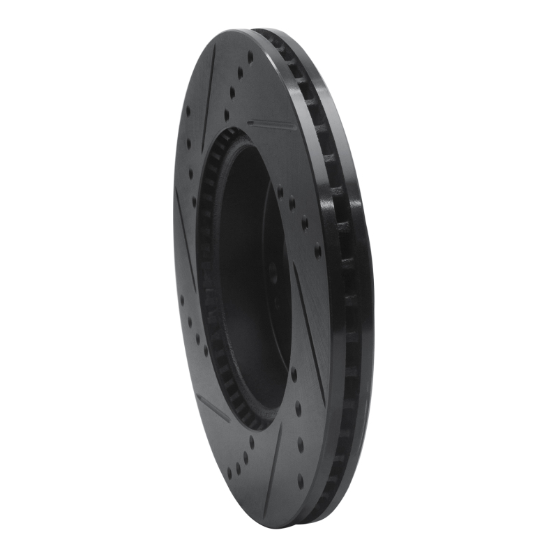 Picture of R1 10-11 Kia Soul Front Right Drilled & Slotted Black Brake Rotor