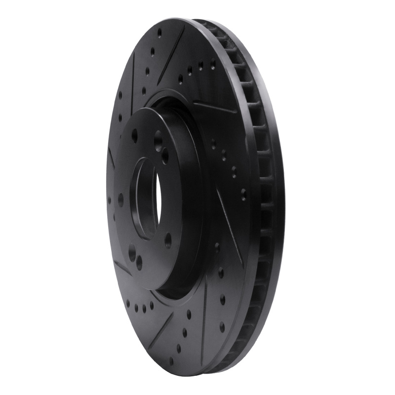 Picture of R1 15-19 Kia Soul EV Front Left Drilled & Slotted Black Brake Rotor