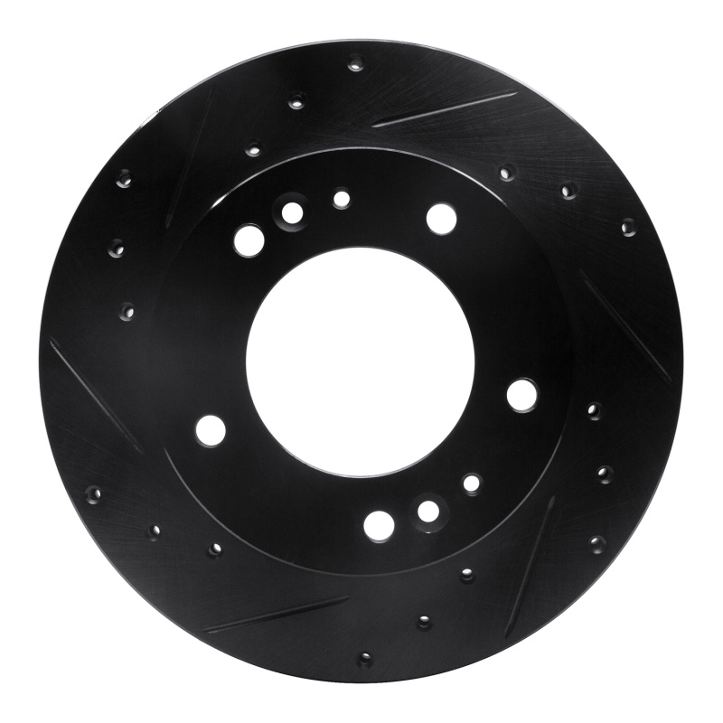 Picture of R1 95-02 Kia Sportage (USA/Canada) Front Left Drilled & Slotted Black Brake Rotor