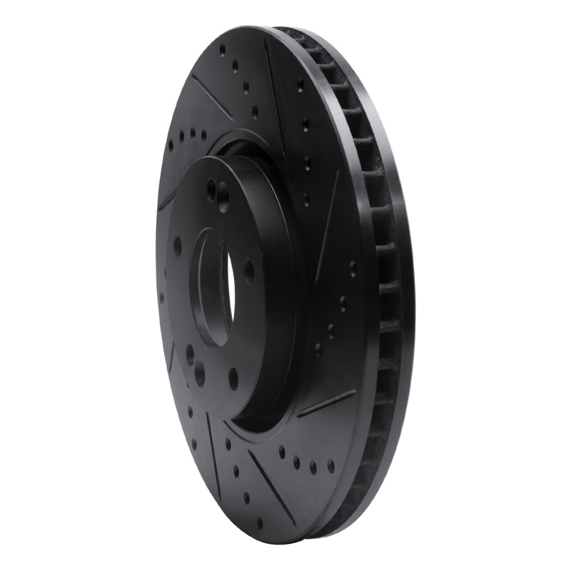 Picture of R1 15-19 Kia Soul EV Front Right Drilled & Slotted Black Brake Rotor