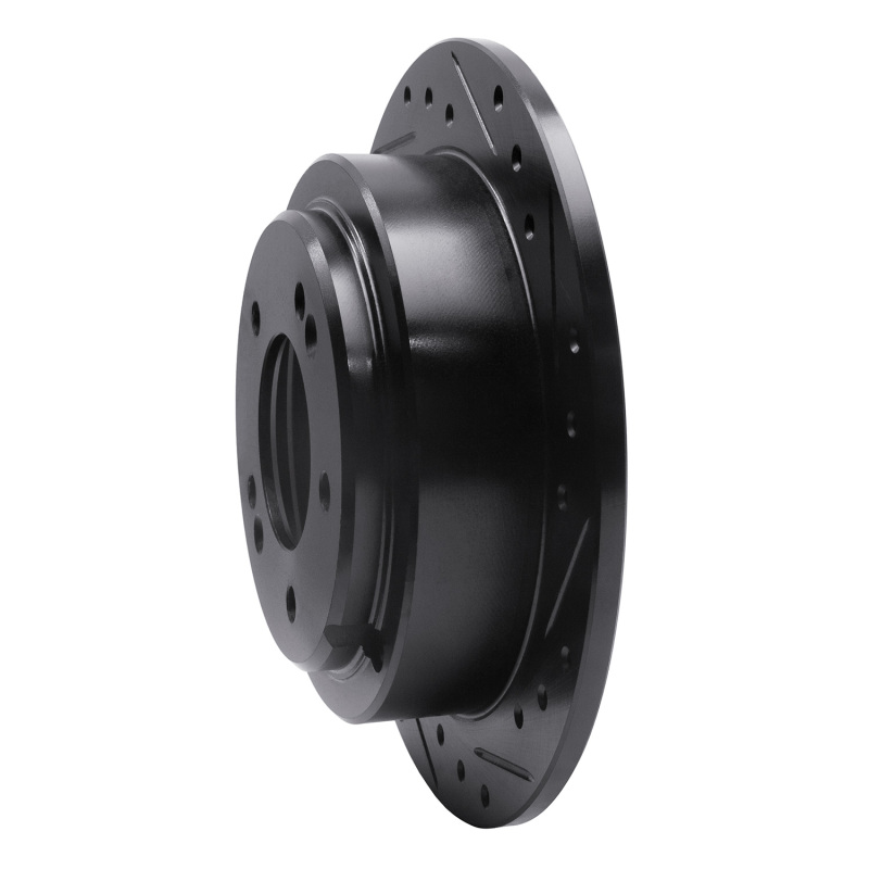 Picture of R1 04-06 Kia AMANTI Rear Right Drilled & Slotted Black Brake Rotor