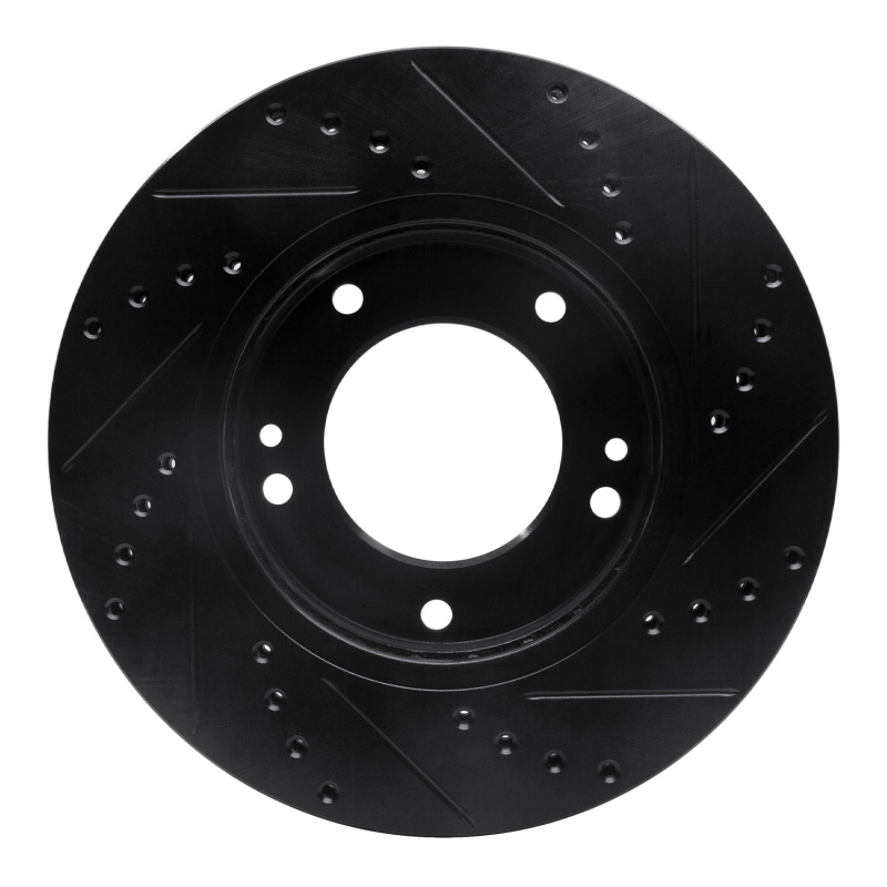 Picture of R1 03-06 Kia Sorento Front Left Drilled & Slotted Black Brake Rotor