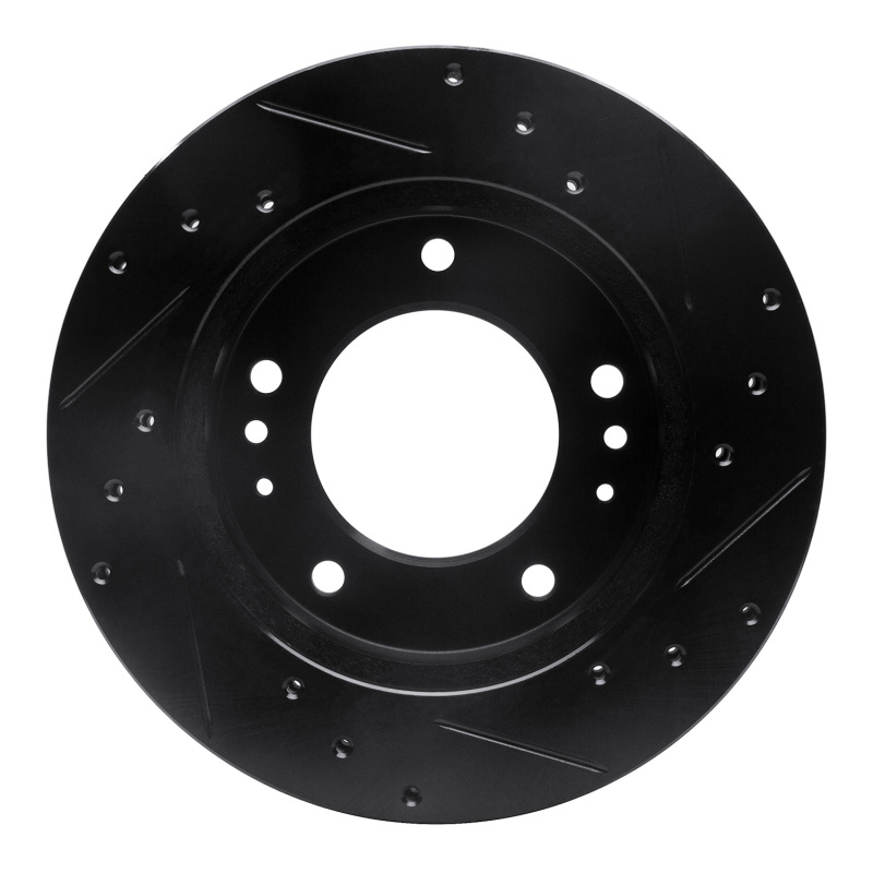 Picture of R1 95-02 Kia Sportage (USA/Canada) Front Left Drilled & Slotted Black Brake Rotor