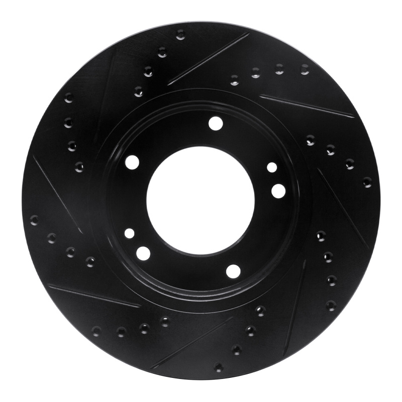 Picture of R1 03-06 Kia Sorento Front Right Drilled & Slotted Black Brake Rotor