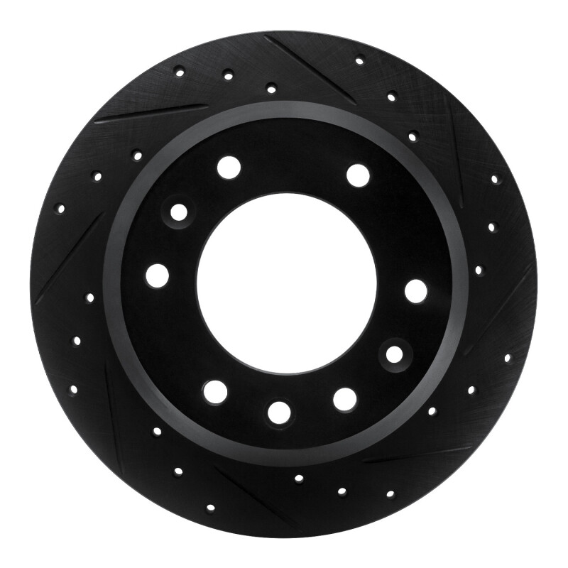 Picture of R1 06-14 Hyundai Entourage Rear Right Drilled & Slotted Black Brake Rotor