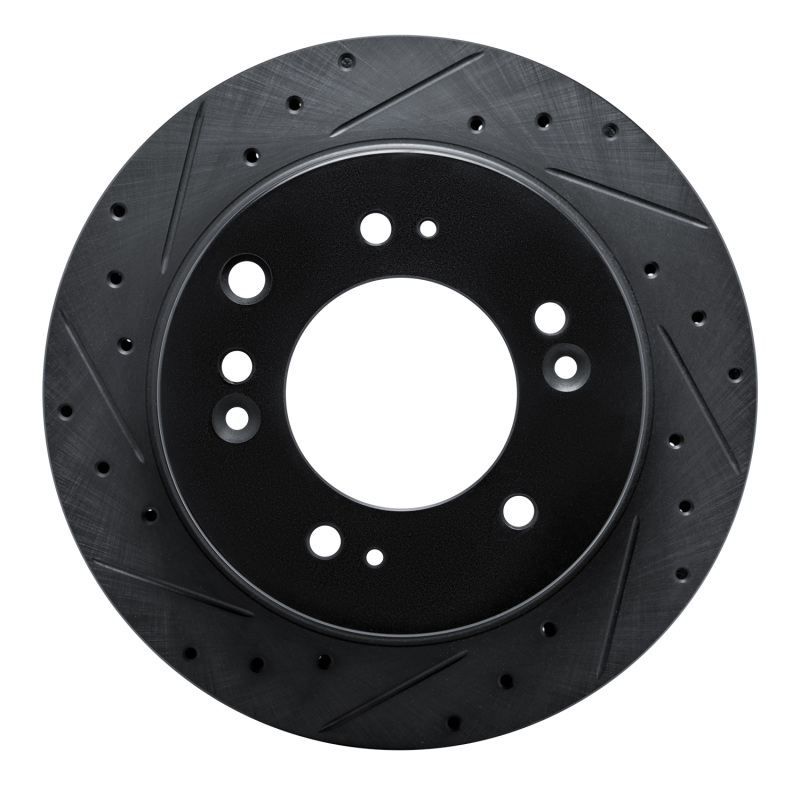 Picture of R1 07-09 Kia Sorento Rear Left Drilled & Slotted Black Brake Rotor