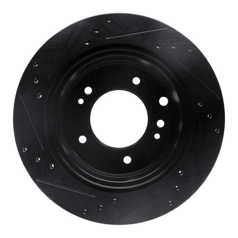 Picture of R1 03-06 Kia Sorento Rear Right Drilled & Slotted Black Brake Rotor
