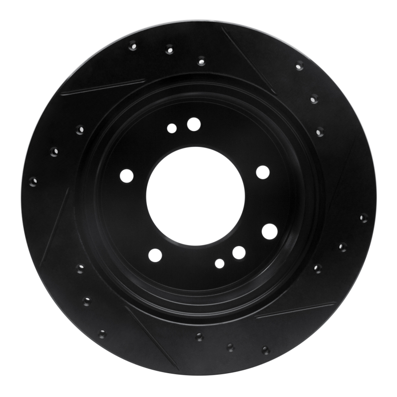 Picture of R1 03-06 Kia Sorento Rear Left Drilled & Slotted Black Brake Rotor