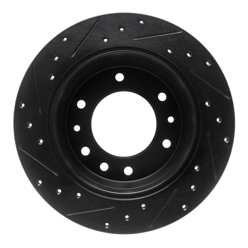 Picture of R1 06-14 Hyundai Entourage Rear Right Drilled & Slotted Black Brake Rotor