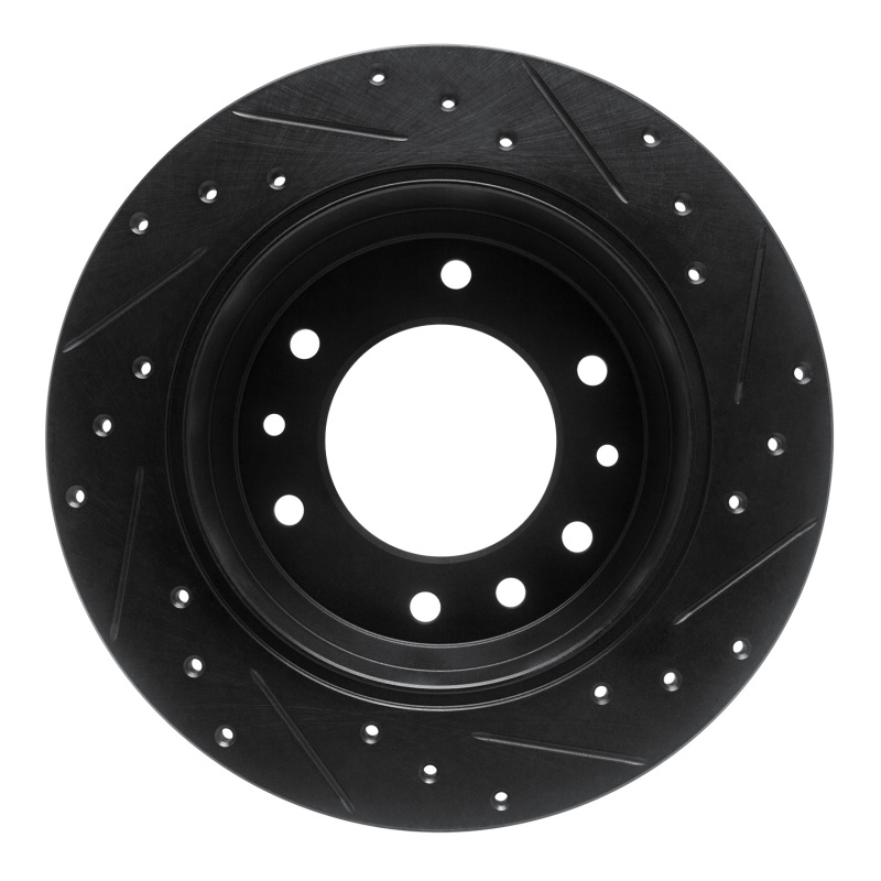 Picture of R1 06-14 Hyundai Entourage Rear Left Drilled & Slotted Black Brake Rotor