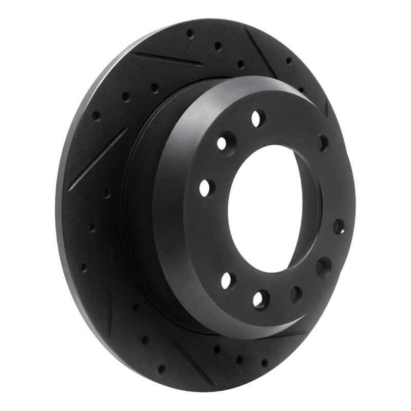 Picture of R1 06-14 Hyundai Entourage Rear Right Drilled & Slotted Black Brake Rotor