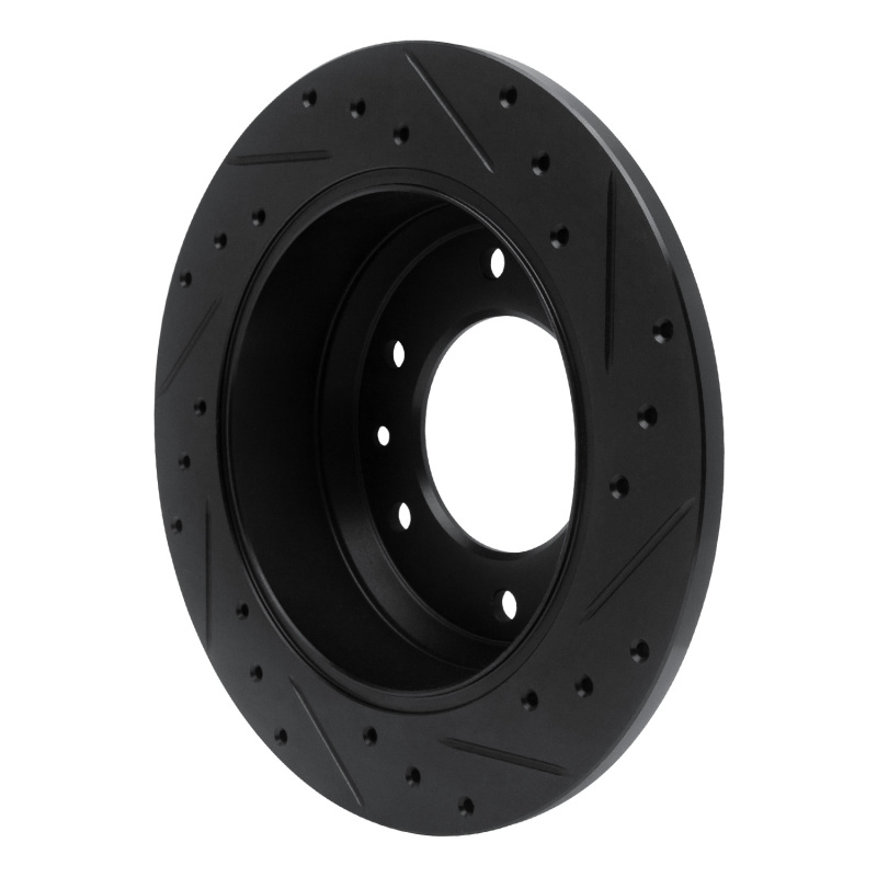 Picture of R1 06-14 Hyundai Entourage Rear Left Drilled & Slotted Black Brake Rotor