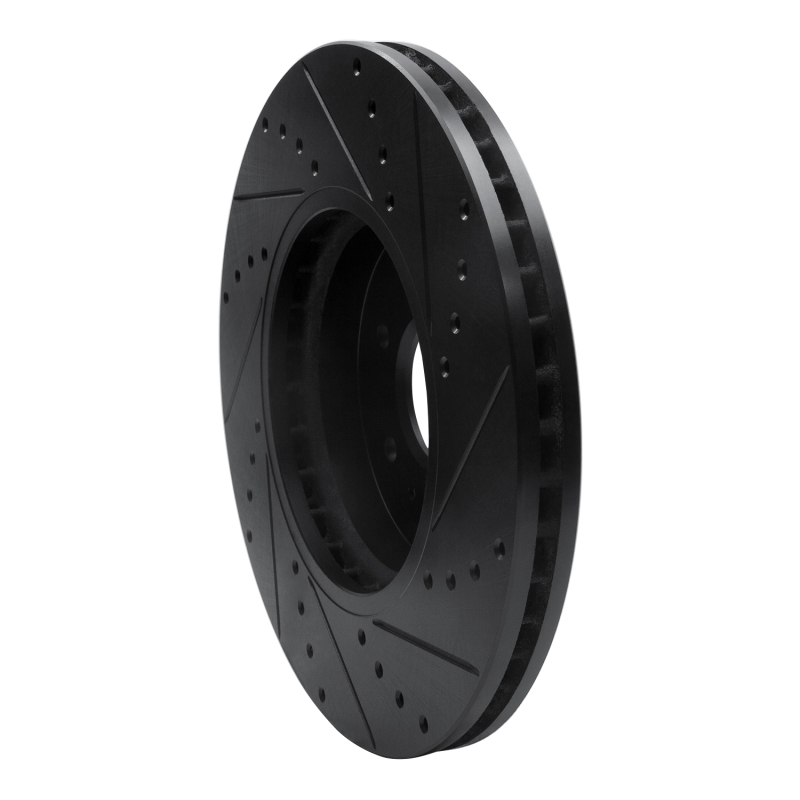 Picture of R1 09-10 Kia BORREGO Front Left Drilled & Slotted Black Brake Rotor